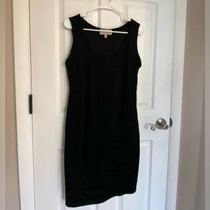 Philosophy Black Faux Leather Crushed Velvet Dress Size 10
